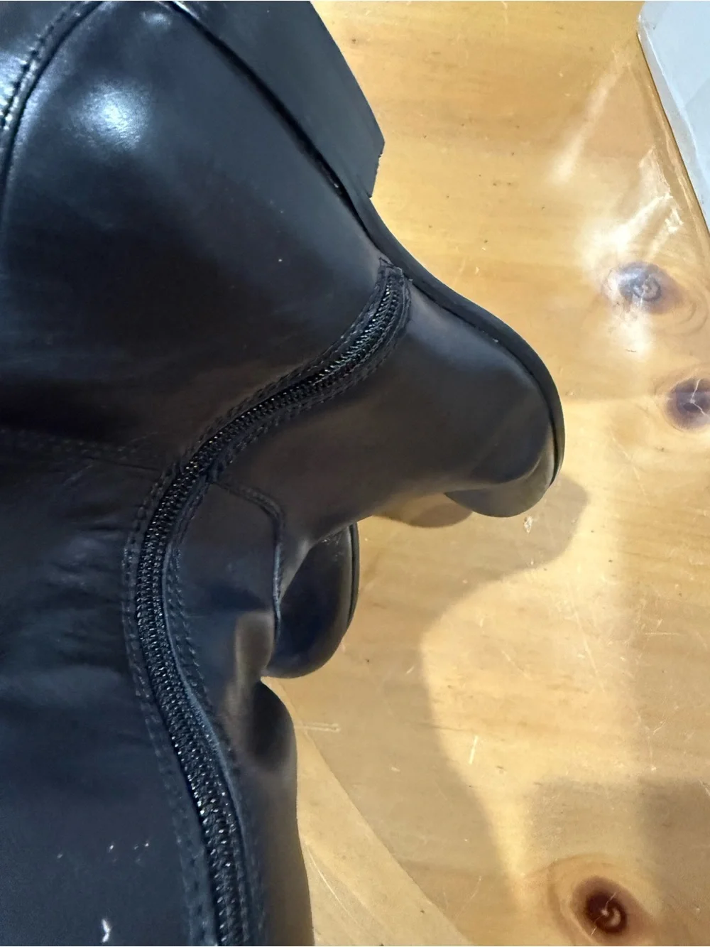 Corso Como Black Leather Over-the-Knee Zip Boots